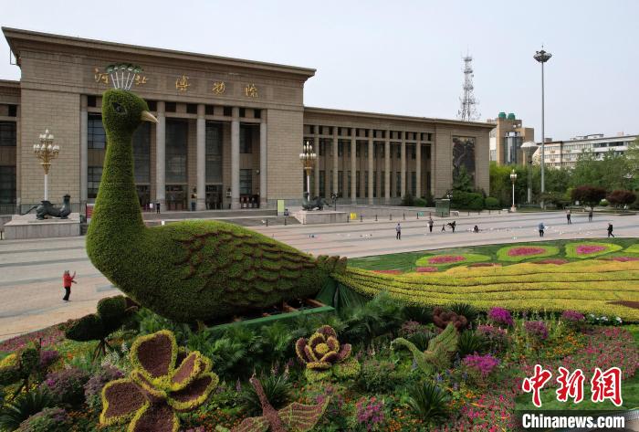 圖為航拍花壇。(無人機照片) 翟羽佳 攝