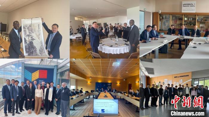 圖為法國站訪問留影?！“不沾髮W(xué)供圖。