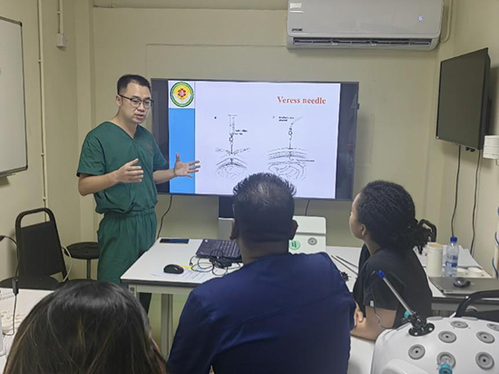 培訓(xùn)現(xiàn)場(chǎng)。第18期援圭亞那醫(yī)療隊(duì)供圖