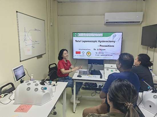 培訓(xùn)現(xiàn)場(chǎng)。第18期援圭亞那醫(yī)療隊(duì)供圖