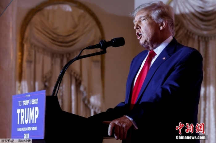 當?shù)貢r間2022年11月15日，美國前總統(tǒng)特朗普在佛羅里達州海湖莊園發(fā)表演講，正式宣布將參加2024年美國總統(tǒng)大選。據(jù)美媒報道，特朗普已正式提交文件加入2024年總統(tǒng)競選。這是特朗普第三次發(fā)起美國總統(tǒng)競選活動。