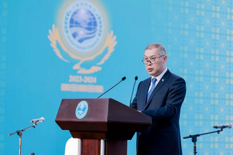 哈薩克斯坦駐華大使努雷舍夫致辭。主辦方供圖
