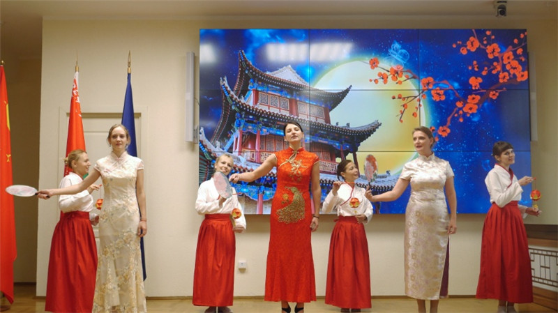 白俄羅斯國立大學孔子學院的中秋晚會。受訪者供圖