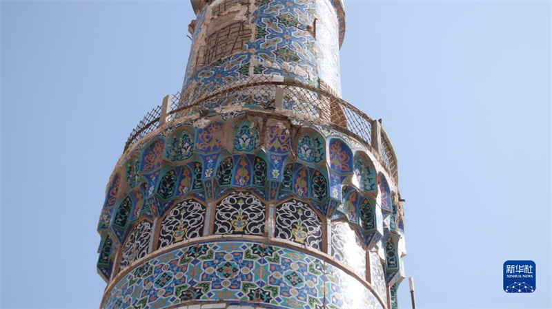 這是10月12日在阿富汗赫拉特省拍攝的受到損壞的赫拉特大清真寺局部。新華社發(fā)（馬沙勒攝）