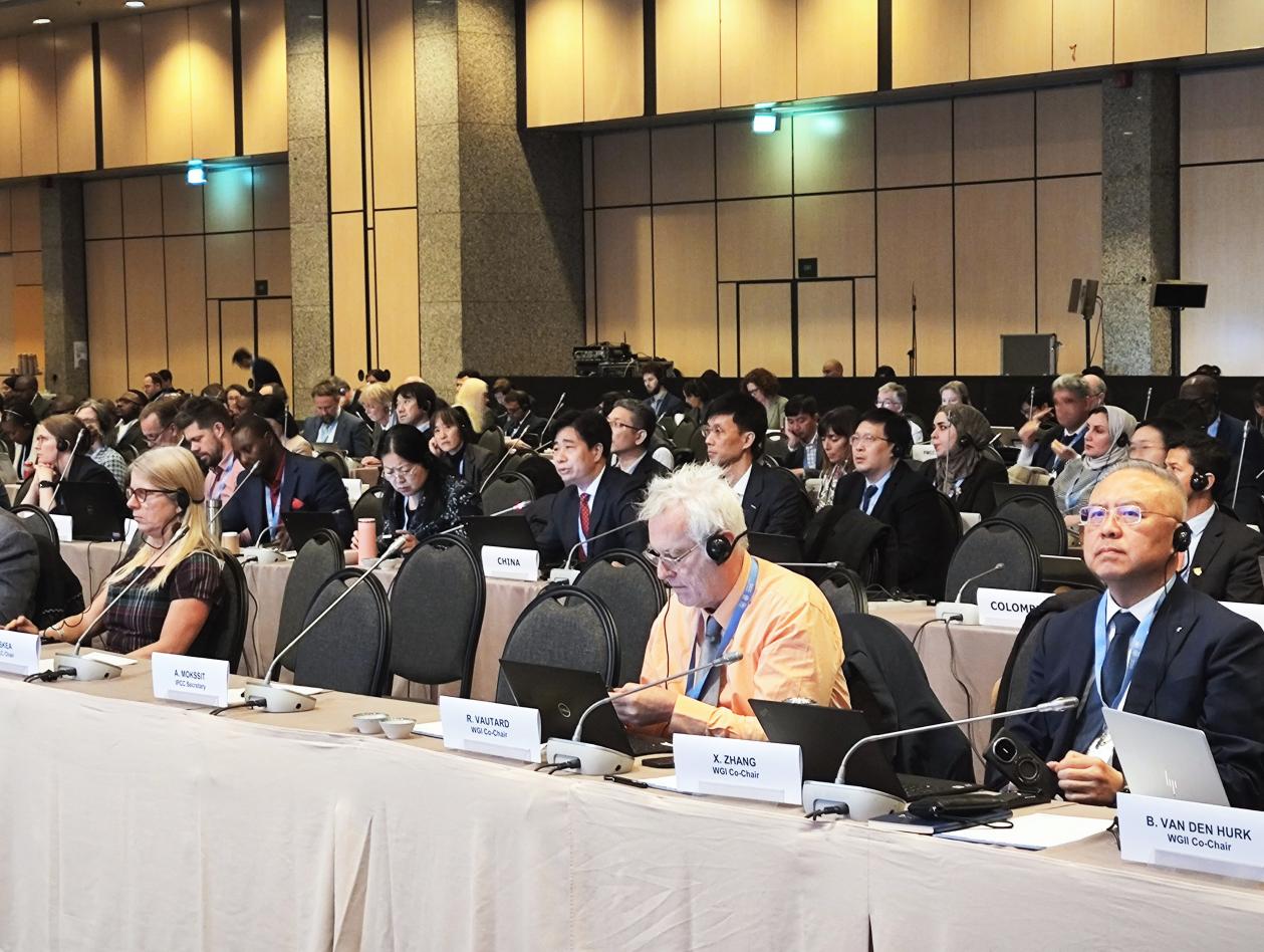 聯(lián)合國(guó)政府間氣候變化專(zhuān)門(mén)委員會(huì)（IPCC）第60次全會(huì)現(xiàn)場(chǎng)。中國(guó)氣象局供圖
