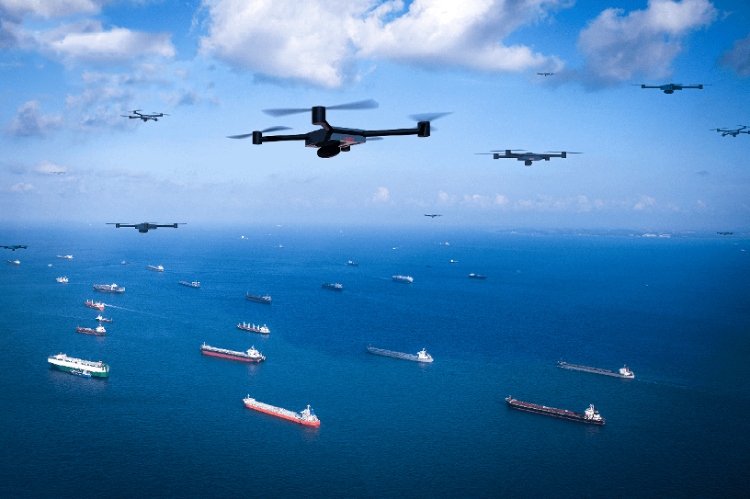 圖為智能無人系統(tǒng)未來在海洋上的模擬應(yīng)用場景。挑戰(zhàn)賽主辦方供圖