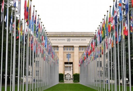 這是2023年5月21日在瑞士日內(nèi)瓦拍攝的聯(lián)合國(guó)萬國(guó)宮。新華社記者連漪攝