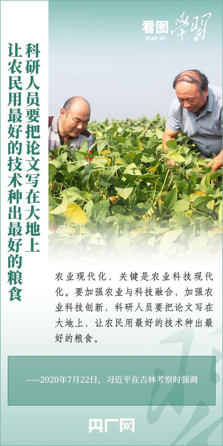 看圖學習丨推廣良田、良種、良法、良機 給農業(yè)現(xiàn)代化插上科技的翅膀