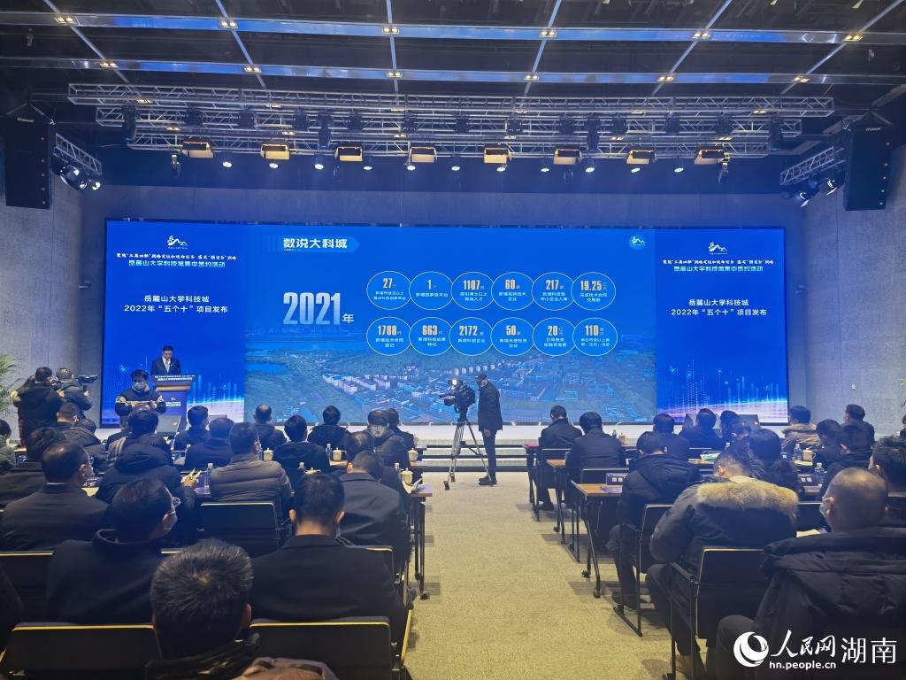 大科城管委會主任羅予武發(fā)布“五個十”項目。人民網(wǎng) 匡瀅攝