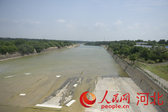 黃壁莊水庫正在按計劃預泄庫容。人民網(wǎng)祝龍超攝