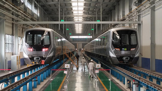 石家莊地鐵二號線列車。 中車齊車集團(tuán)石家莊公司供圖