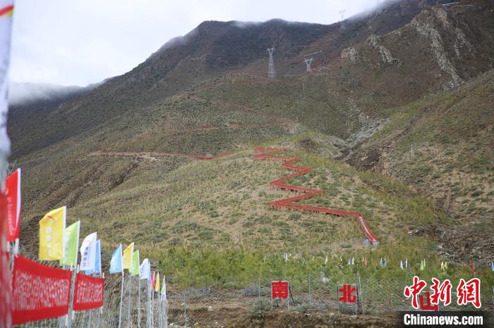 圖為拉薩南北山綠化工程拉薩曲水縣才納村5號片區(qū)?！∝暣_ 攝