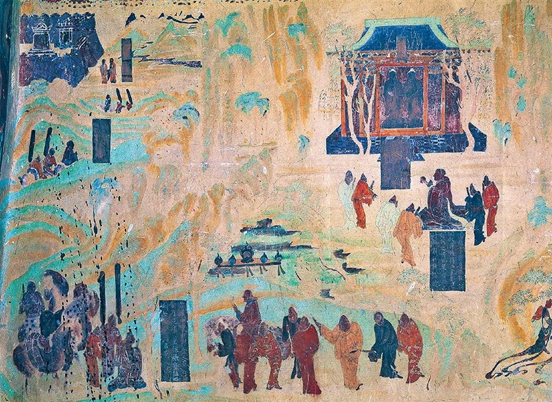 圖為莫高窟第323窟《張騫出使西域圖》。敦煌研究院供圖