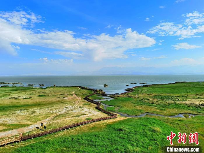 圖為航拍都蘭湖國家濕地公園?！∑钤鲚?攝
