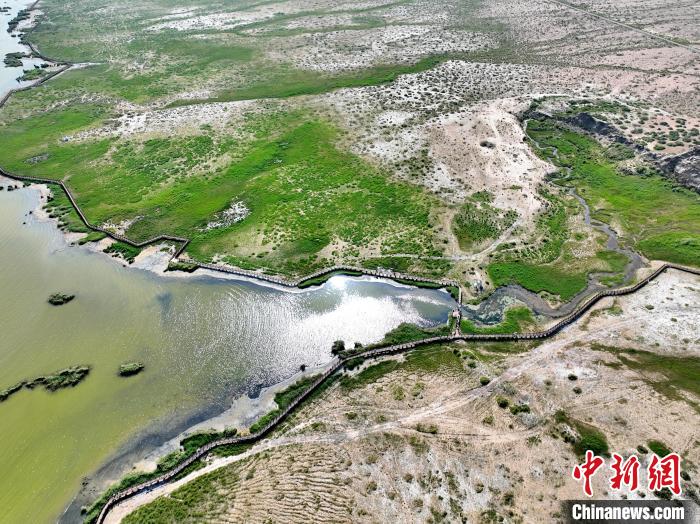 圖為航拍都蘭湖國(guó)家濕地公園?！∑钤鲚?攝