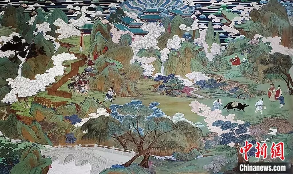 臨摹、補(bǔ)繪的青海瞿曇寺壁畫。受訪者 供圖