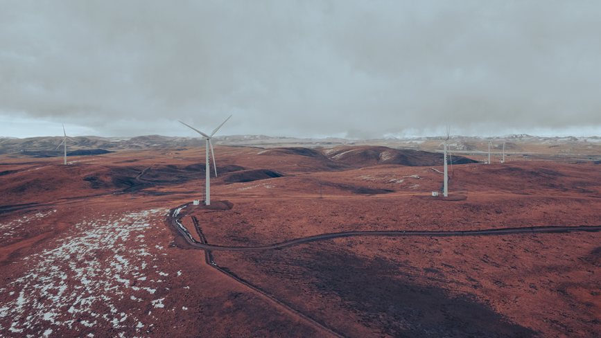 西藏自治區(qū)那曲市色尼區(qū)100兆瓦風電。趙清鵬攝