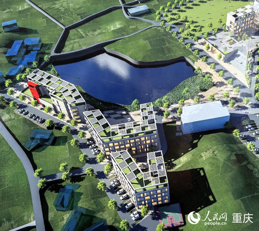 中國(guó)農(nóng)業(yè)科學(xué)院蔬菜花卉研究所西南研發(fā)中心效果圖。人民網(wǎng)記者 劉政寧攝